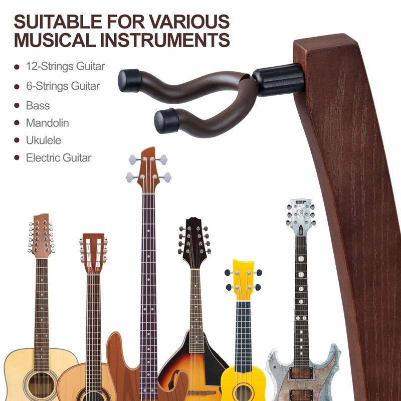 Nefelibata Wooden Guitar Stand - Handmade German Ash Solid Semi-curved