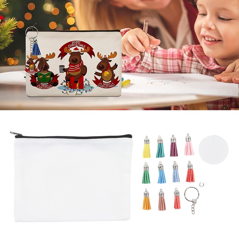 Sublimation Cosmetic Bag Blanks Set DIY Thermal Transfer Blank Cosmetic