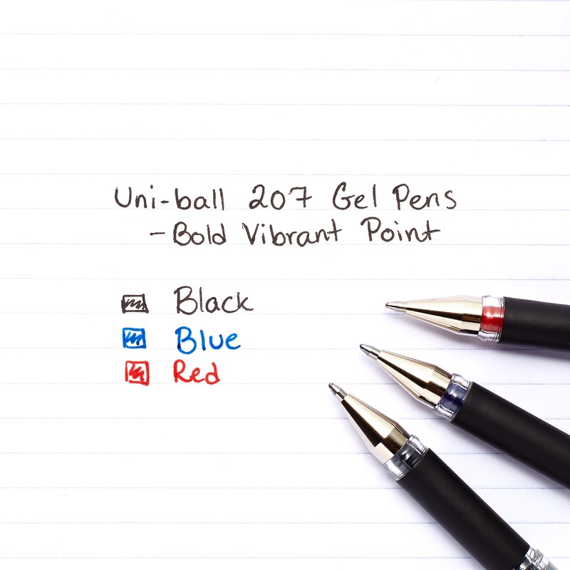 uni-ball 207 Impact RT Gel Pens, Bold Point (1.0mm), Black,