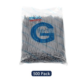 XINGO 10 Inch Cable Zip Ties (500 Pack), 40 Lbs Tensile Strength-Heavy Duty, Self-Locking Nylon Plastic Nylon Wire Ties for indoor and outdoor use (Silver)