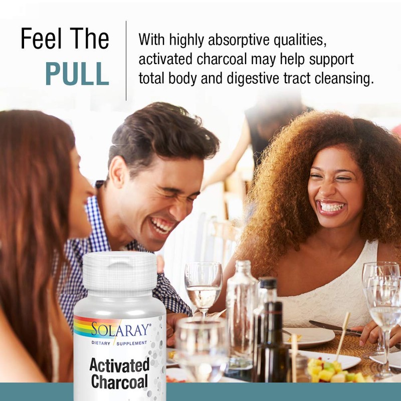 SOLARAY Activated Charcoal 280mg | Coconut Source | Healthy Inner