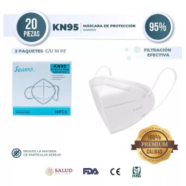 Sanwo Kn95 Cubre Bocas Sanwo Blanco Certificado 20pz Ajuste Nasal