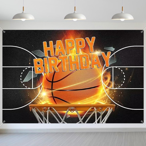 SKTMH Basketball Backdrop Basketball Birthday Party Background Basketball Happy Birthday
