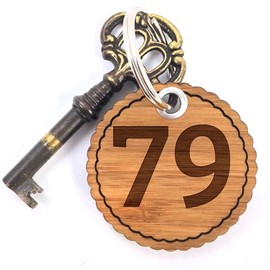 Mr. & Mrs. Panda Rundwelle Keyring 79 - Gift, Number 79, Letters, Lanyard, Hotel, Lucky Charm, Sign, Bag Pendant, brown