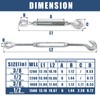 AYMMIC 1/2 Inch X 6" Galvanized Turnbuckle Hook,Heavy Duty Stainless