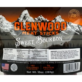 Glenwood Meat Sticks High Protein, 10 Ounce (Sweet Bourbon)