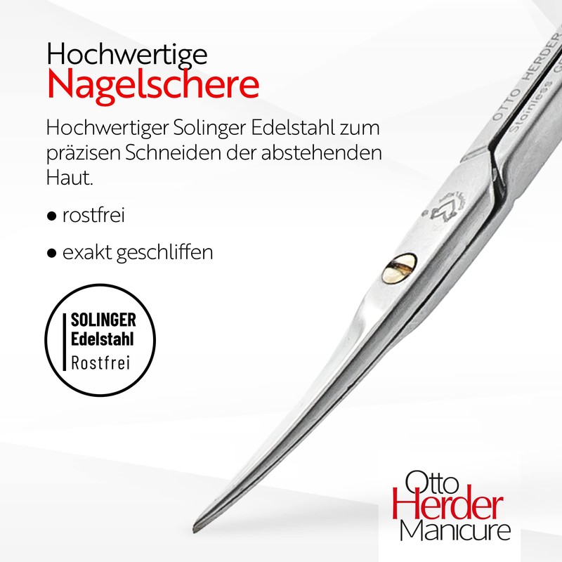 OTTO HERDER ® Cuticle Scissors Stainless Steel 9 cm Golden