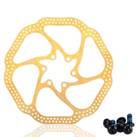 HOUSON Bicycle Brake Disc, 160mm 180mm MTB Discs for Road Bike, Mountain Bike, MTB, BMX, City Bike, HS1 180MM Gold