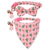 ADOGGYGO Pink Christmas Cat Collar with Bowtie Bandana, Christmas Kitten