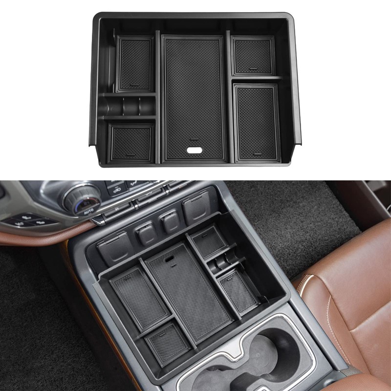 TACOBRO Full Center Console Organizer Compatible with 2014-2018 Sierra 1500