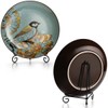 Deolven Iron Plate Stand, 2 Pack 4 Inch Black Metal