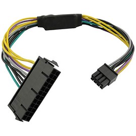 Longdex 11 Inch 24-Pin to 8-Pin 18AWG ATX PSU Power Supply Adapter Cable for Motherboards