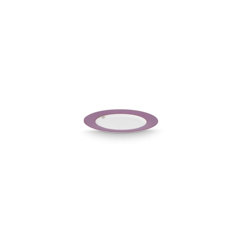 PIP STUDIO Lily&Lotus Breakfast Plate White/Purple 21 cm