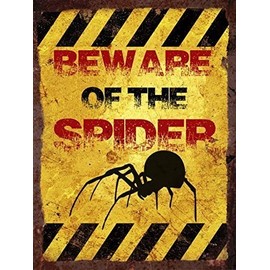 Finger prints - Beware of the spider - Vintage Metal Wall Sign