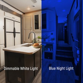 Obeaming 2 Pack 12V LED Ceiling Dome Light 400LM, 4.75" Dimmable Interior Light for RV Boat Camper Van Travel Trailer Truck Sailboat Interior Lighting,Surface Mount & Touch Switch (Warm White)