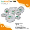 Ecokanta 100% Compostable 6-Compartment Dinner Plates - Eco-Friendly, Biodegradable Sugarcane