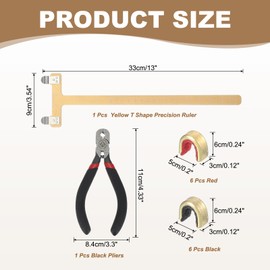 MECCANIXITY Archery Bow Square T-Shape Ruler Tool Nocking Points Pliers Set 33x9mm Turning Bow Strings Knock Kit for Recurve Compound Bowstring Archery Accessories (Yellow)