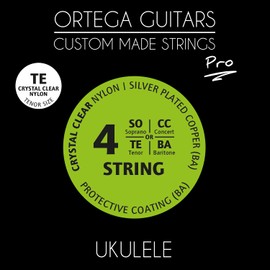 Ortega Guitars Custom Made Strings - Pro - Tenor Ukulele - Crystal Clear Nylon (UKP-TE)