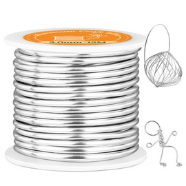 VynyQoo 3 mm Craft Wire, 12 m Bendable Flexible Silver Aluminium Wire, Jewellery Wire, Silver Wire for Crafts for DIY Sculptures, Modeling, Jewellery Making, Flower Crafts and Wire Weaving