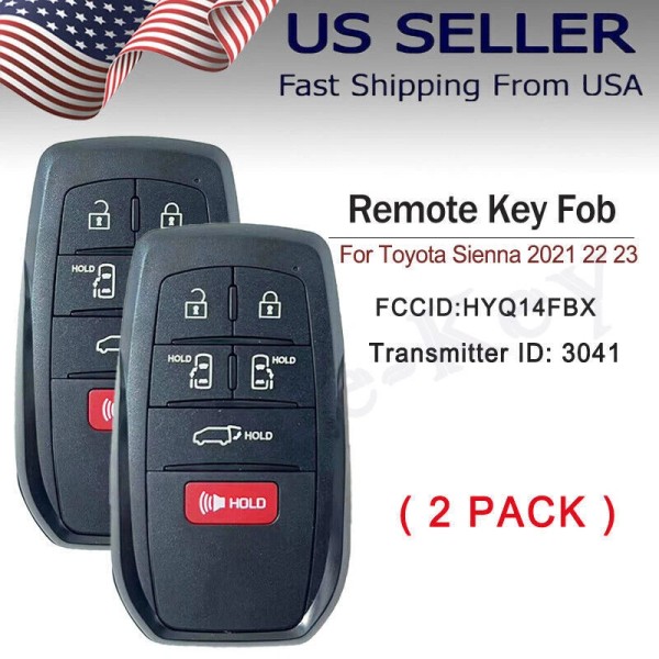 2 For 2021 2022 2023-25 Toyota Sienna Smart Key FOB