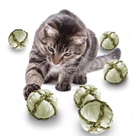 SunGrow Corn Leaf Balls for Cats, Facilitates Pet Entertainment and Enrichment, Chewing Treats, Supports Felines’ Total Wellbeing, 2.5” (h), 6 Pieces Per Pack
