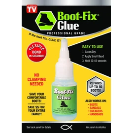 Boot-Fix Shoe Glue – Professional Grade Shoe Repair Adhesive for Boots, Shoes, & More – Instant Bond, Clear Drying, Flexible, & Durable – Perfect for Leather, Rubber, & All Footwear (20g Tube)