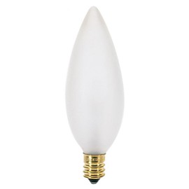 (25 Pack) 25 Watt Frosted Candelabra Base (E12) Torpedo Tip 120V Chandelie...