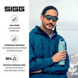 SIGG - Stainless Steel Drinking Bottle - Shield One Morning Blue - Suitable for Carbonated Drinks - Leak-Proof - Feather-Light - BPA-Free - Outdoor & Fitness - 0.75 L