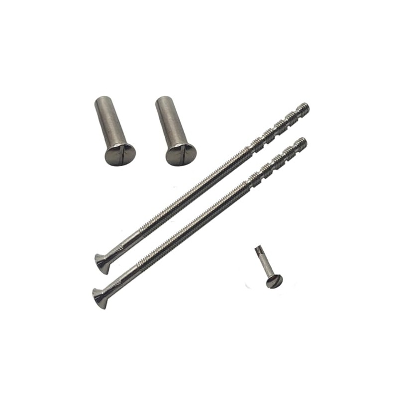 M4 x 90mm Slotted Door Handle Screws Chrome with Bolt