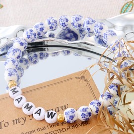 AHAETH Mamaw Gifts Bracelet for Mothers Day Grandma from Grandkids Birthday Best Easter Gift for Mamaw