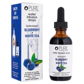 Pure Inventions - Blueberry & White Tea Water Infusion Drops - Antioxidants & Electrolytes - Health & Wellness Drink - Immunity Support -Sugar Free, Zero Calorie, No Artificial Sweeteners -60 Servings