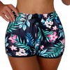 Women's Printed High-Waist Drawstring Boxer Swim Bottoms Boxer XL/Green 5ea