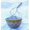 Unbranded Hanging Plant Basket Hand Woven Sea Grass Yellow/natural 5.5”