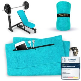 Microfibre Fitness Towel, with Terry Cloth Structure | Sports Towel for Gym | Cloth Fabric with Oeko-TEX Certification | Antibacterial, Absorbent, Lightweight (Turquoise, 100 x 40 cm T)