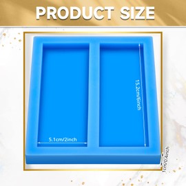 Tessco 1 Piece Double Cavity Silicone Knife Scale Mold Casting Resin Knife Mold for Bottle Stopper DIY Craft Making Supplies, 0.4 x 2 x 6 Inches, Blue