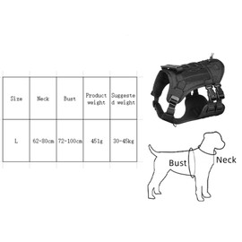 CiCixixi Essential Dog Harness Anti-Pull Harness, Padded, Adjustable Safety Harness, Ultra Breathable, Chest Harness for Medium and Large Dogs (L)