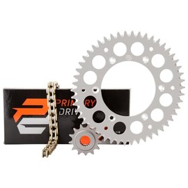 Primary Drive Alloy Kit & Gold X-Ring Chain Silver Rear Sprocket For KAWASAKI KFX 400 2003-2006