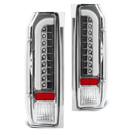 HECASA Tail Light Brake Lamps Compatible with 1990-1997 Ford F150/F250/F350/Bronco/F Super Duty Styleside 3D LED Tube Bar Driver & Passenger Side - Clear Lens