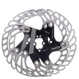 YBEKI Bike Disc Brake Rotor 140mm 160mm 180mm 203mm Heat Dissipation disc Brake Rotor with 6 Bolts for Road Bike Mountain Bike MTB BMX Stainless Steel Bicycle Rotor (black, 203mm)