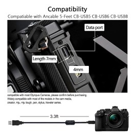 Camulti USB Data Picture Transfer Charger Charging Wire Cord Cable CB-USB5 CB-USB6 CB-USB8 for Olympus Tough TG 630 830 860 870 TG-2, SZ-10 SZ-11 SZ-14 C-170 C-180 C-480 C-500,Stylus 5010 Pen-E Series