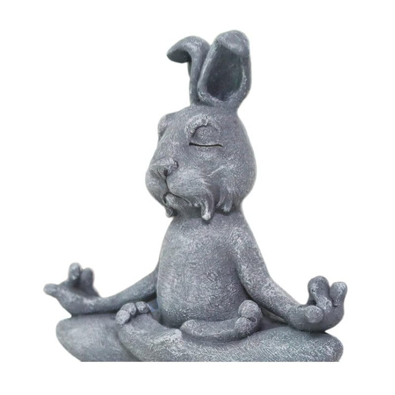 Pujipu Meditating Rabbit Statue Buddha, Zen Rabbit, Zen Garden Rabbit