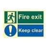 CenturionFire Exit Keep Clear Sign - Fire Safety - Photoluminescent