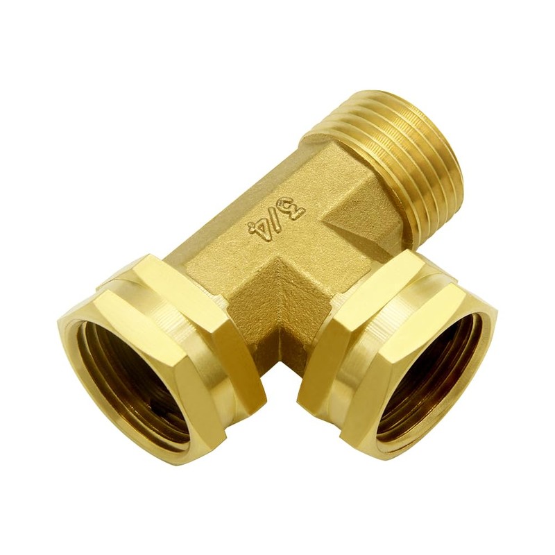 Hooshing Brass Garden Hose Tee Fitting 3/4" GHT Female x