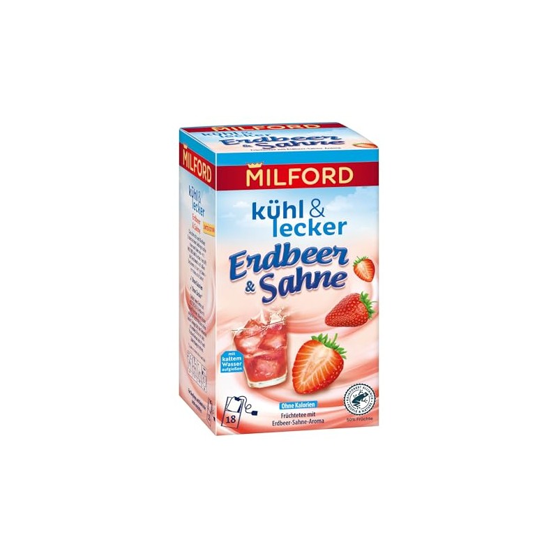 MILFORD Cool & Delicious Strawberry Cream Fruit Tea with Strawberry