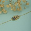 Vanbelle 18K Gold Plated Jewelry - Studded Hamsa Bracelet with