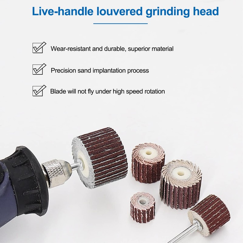 Pack of 18 Flap Grinders Lamellar Grinder for Drill, 80-120-180