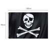 Large Black Pirate Flag Jolly Roger Skull and Bones 90x150cm