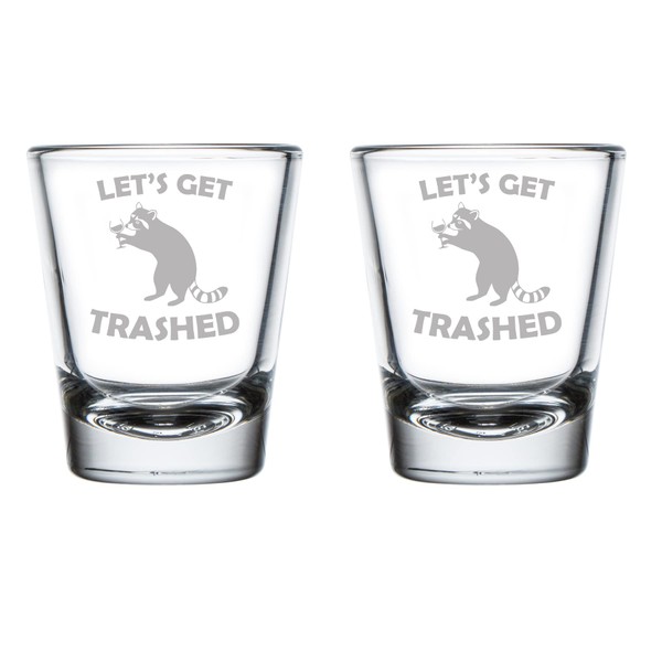 Set of 2 Shot Glasses 1.75oz Shot Glass Let's Get