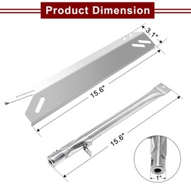 Hiorucet Grill Replacement Parts for Cuisinart 4 Burner Gas Grill GAS9456AS GAS2456AS GAS9456ASO GAS1456ASO, 5 Burner Gas Grill GAS9556AS GAS2556AS GAS2420AS, Stainless Steel Heat Plate Burner Igniter