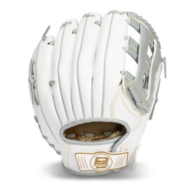 Franklin Sports Fastpitch Softball Glove - Field Master Fastpitch + Softball Mitt - Womens + Girls Righty Glove - Adult + Youth Gloves - Right Hand Throw - 11.5" - White + Grey
